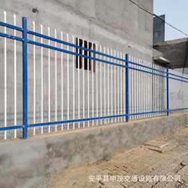 厂家销售安装锌钢围墙护栏 镀锌管喷塑三杠防护栅栏 两杠铁艺围挡